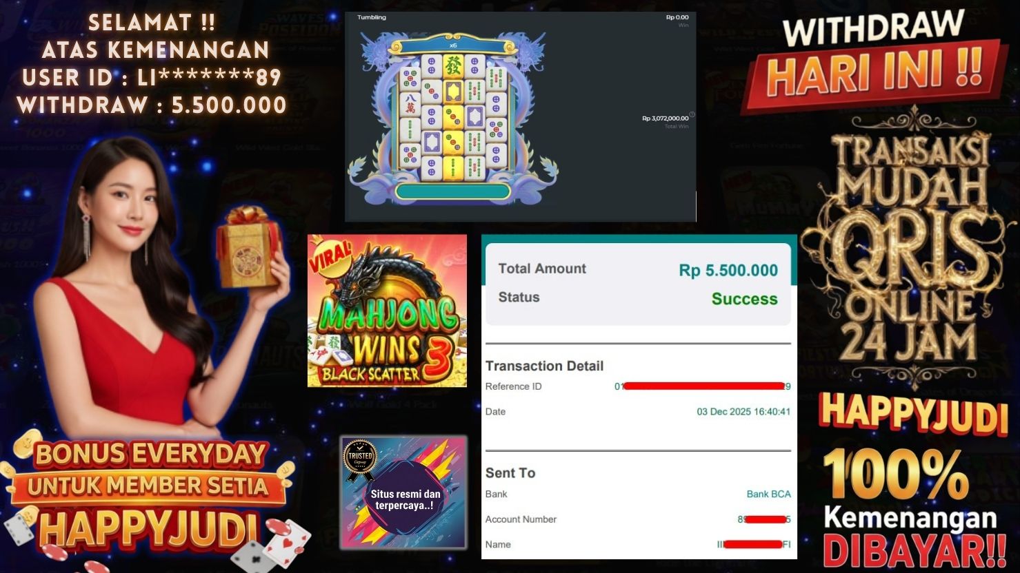 HAPPYJUDI JACKPOT SLOT MAHJONG WINS 3 - BLACK SCATTER